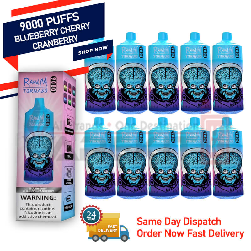 blueberry raspberry vape 9000 puffs RandM Tornado 9000 Blueberry Raspberry Vape main image 0
