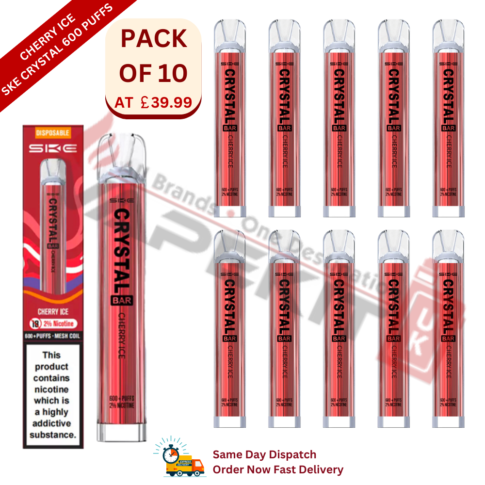 Cherry Ice SKE Crystal 600 Puffs Prefilled Vape Device 10 Pack Cherry Ice SKE Crystal 600 Puffs Prefilled Vape Device 10 Pack
