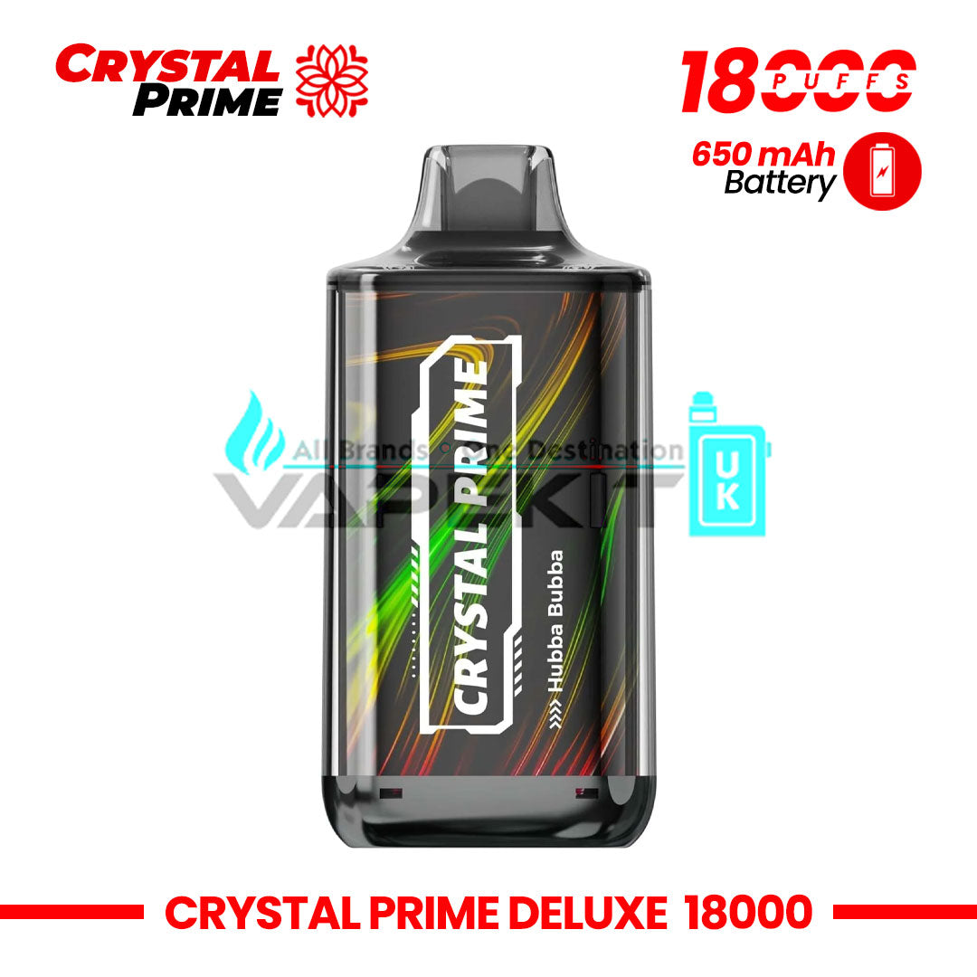 Deluxe Crystal Prime 18k Puffs Hubba Bubba Prefilled Vape-10.99 Deluxe Crystal Prime 18k Puffs Hubba Bubba Prefilled Vape-10.99