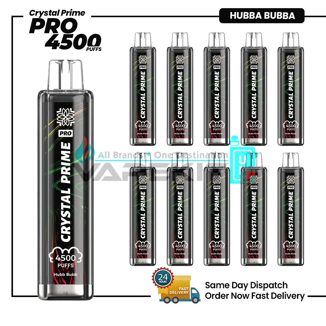 Hubba Bubba(Box of 10) Crystal Prime Pro 4500 Vape Pod Device-£59.99