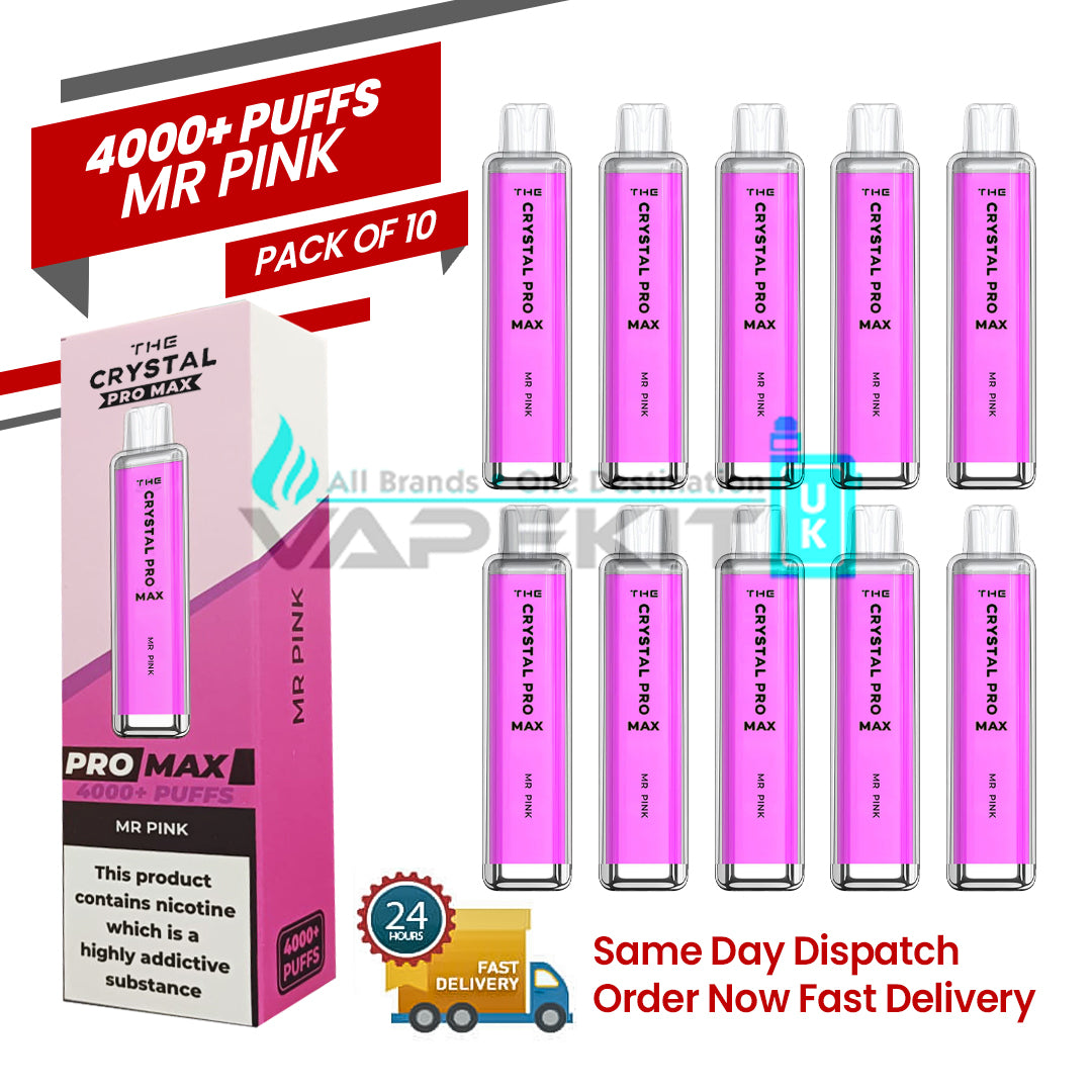 Mr Pink Crystal Pro Max 4000 Puffs Prefilled Vape - Buy box of 10 now!