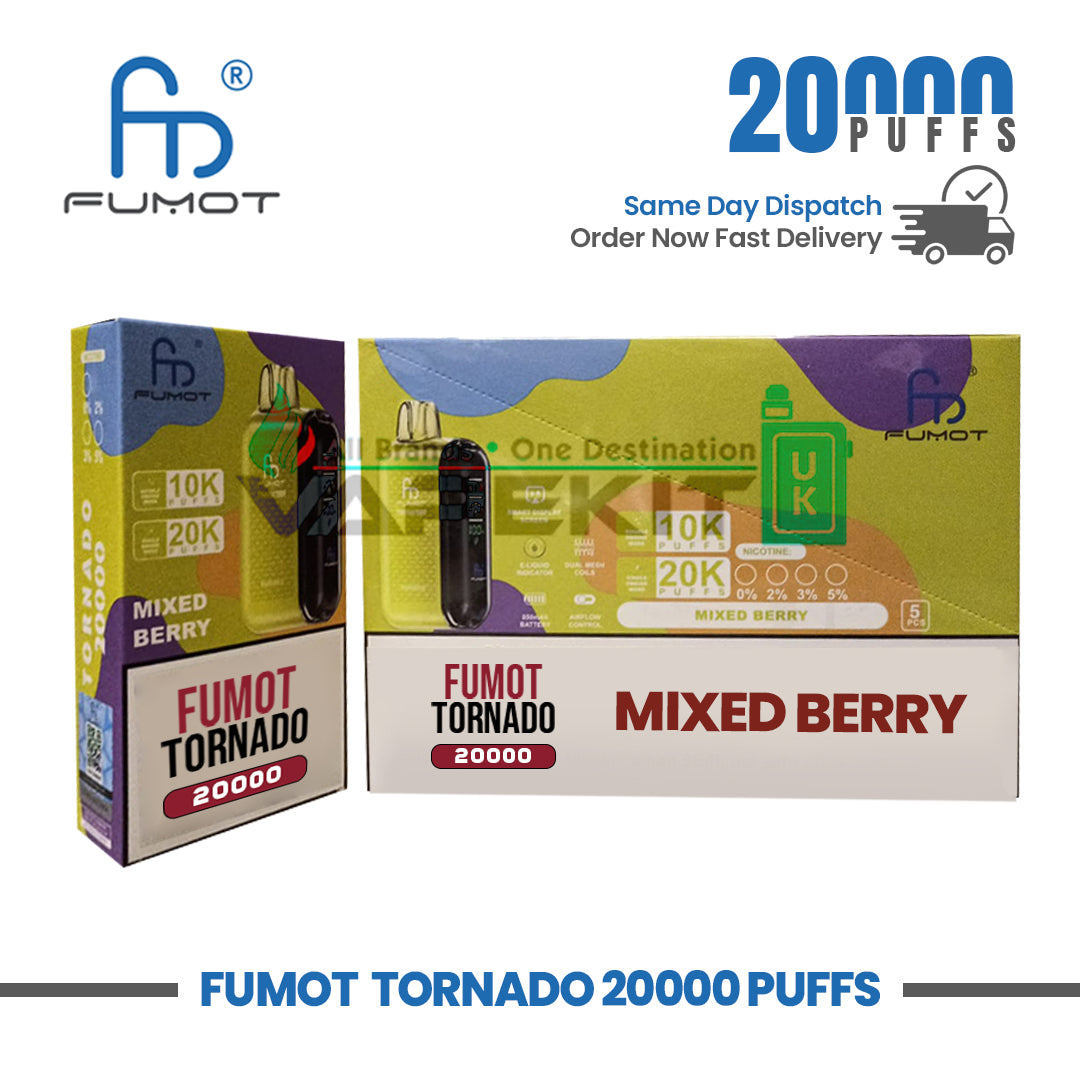 Mixed Berry Fumot Tornado 20K Puffs Prefilled Vape Pen Mixed Berry Fumot Tornado 20K Puffs Prefilled Vape Pen