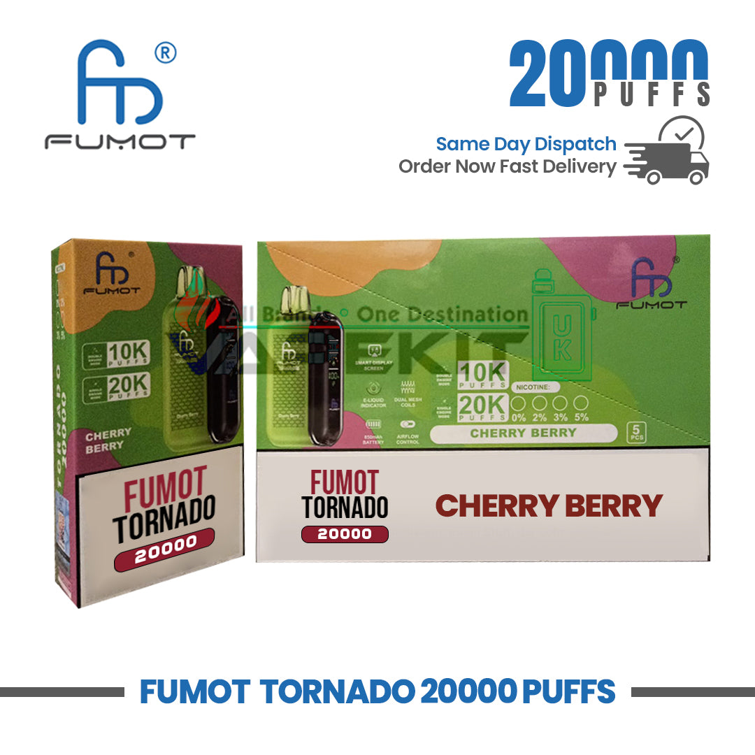 Fumot Tornado 20,000 Puff Vape Cherry Berry Flavour Fumot Tornado 20,000 Puff Vape Cherry Berry Flavour