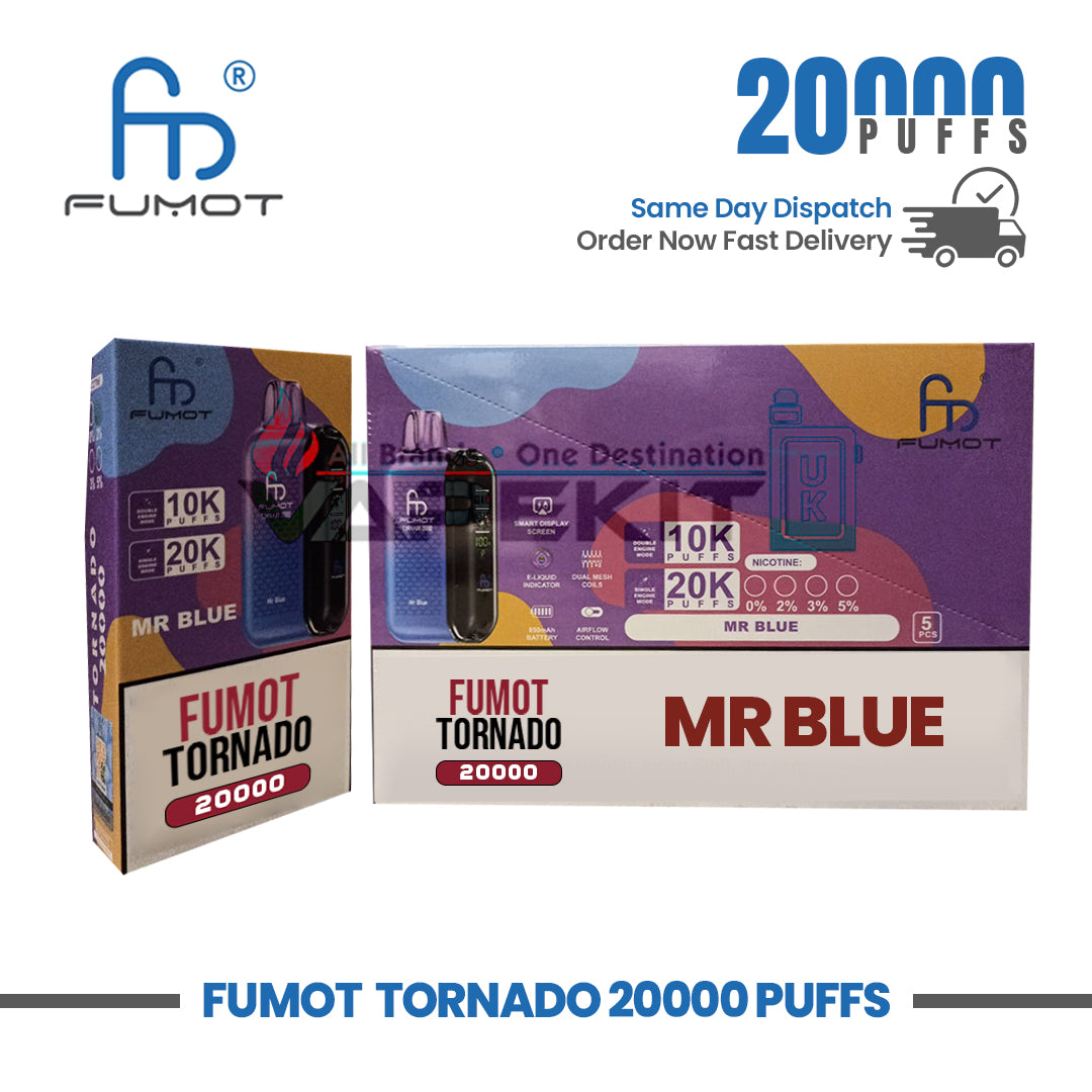 fumot tornado 20000 mr blue Mr Blue Fumot Tornado 20,000 Puff Prefilled Kit