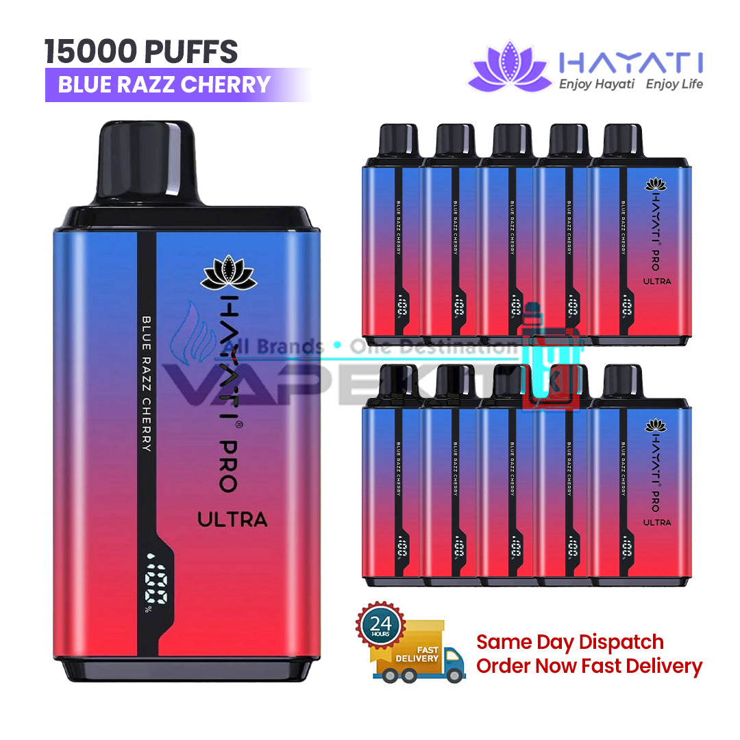 Blue Razz Cherry Hayati Pro Ultra 15000 Puffs Prefilled Vape Blue Razz Cherry Hayati Pro Ultra 15000 Puffs Prefilled Vape