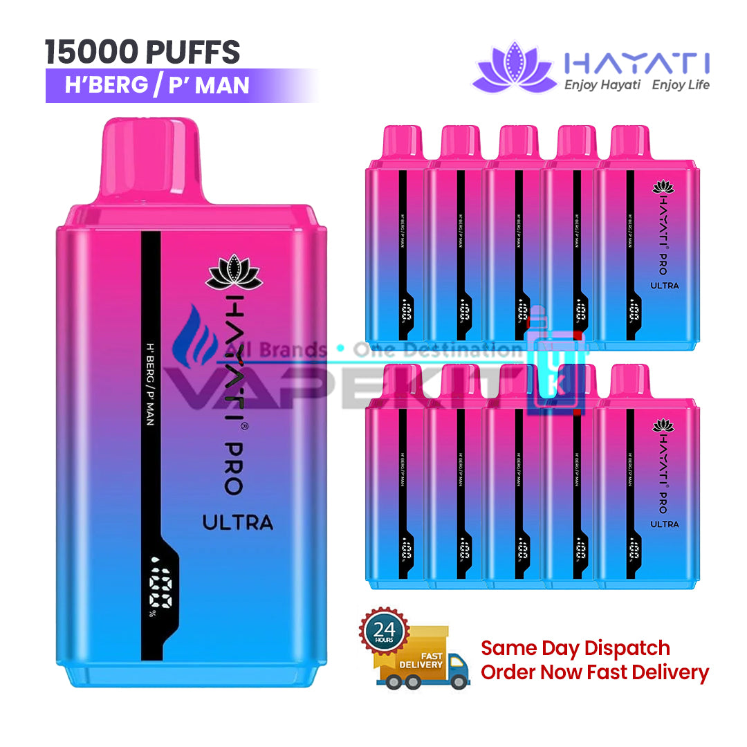 Hayati Pro Ultra 15000 H'Berg/P'Man Prefilled Vape Hayati Pro Ultra 15000 H'Berg/P'Man Prefilled Vape