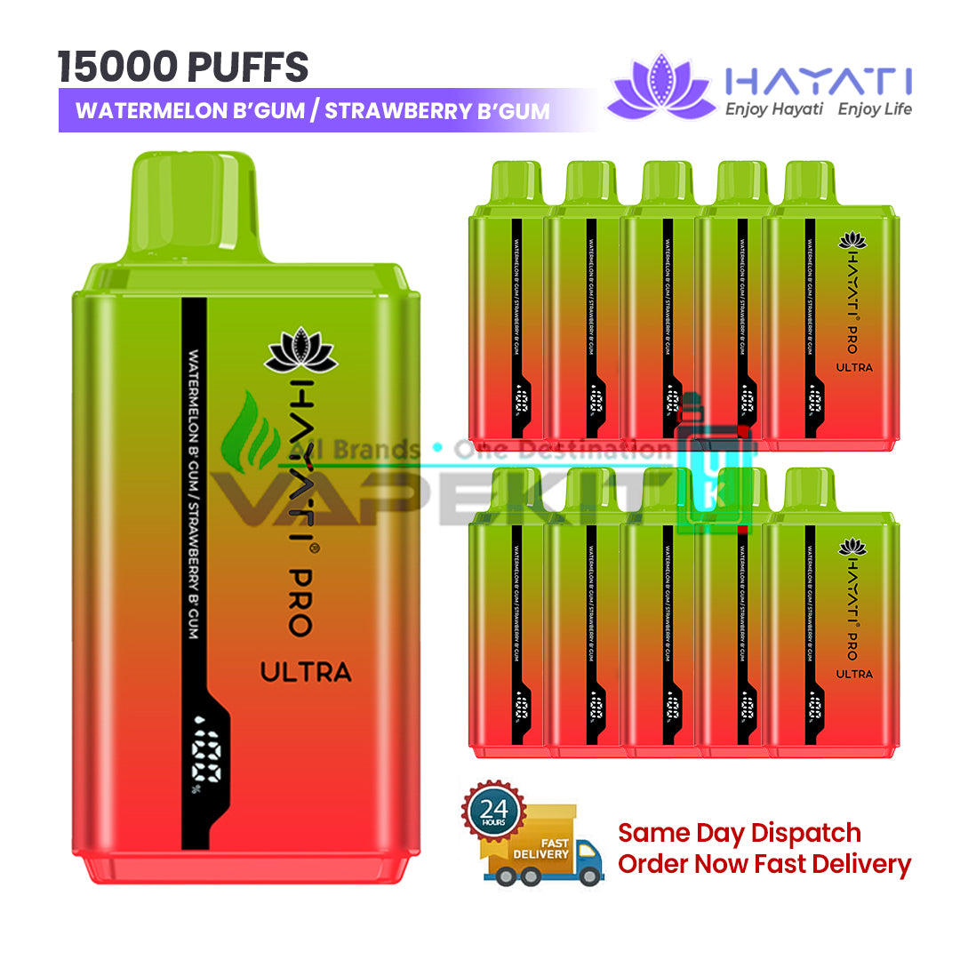 Hayati Pro Ultra 15k Watermelon Bubblegum/ Strawberry Bubblegum Vape