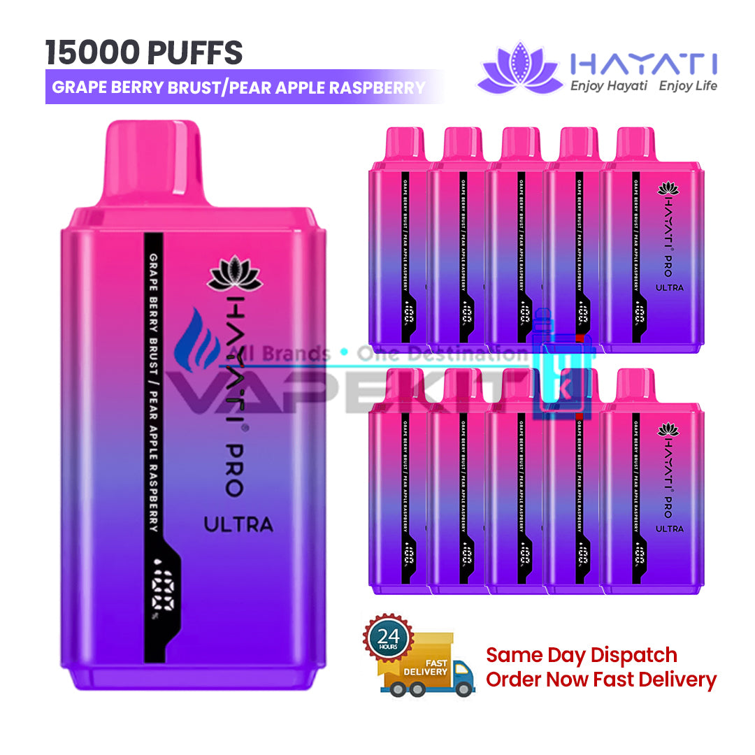 hayati pro ultra grape Hayati Pro Ultra Plus Shisha 30000 Prefilled Pod Kit Grape & Mint /  Blueberry & Mint