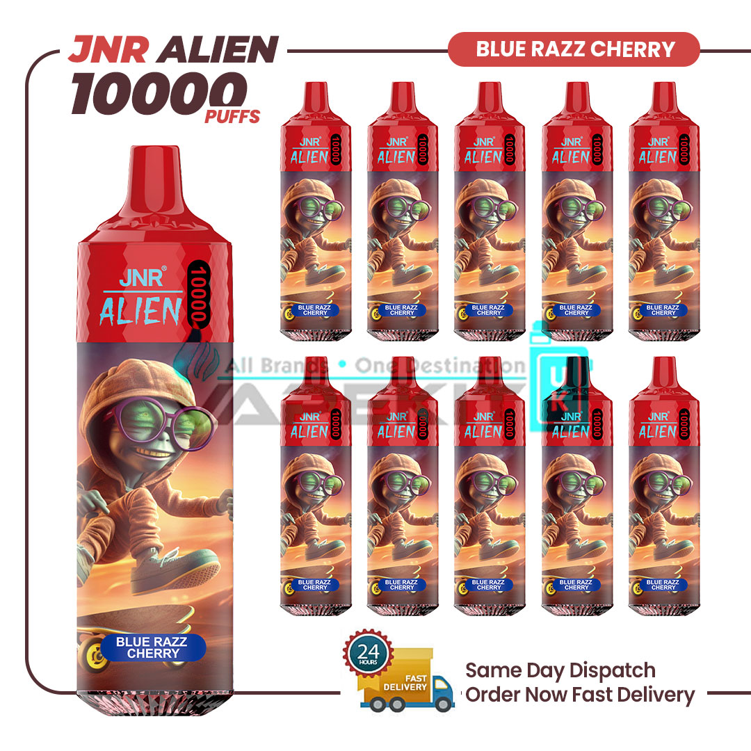 elfbar elfa kaufen Box of 10) JNR Alien Blue Razz Cherry 10000 Puffs Prefilled