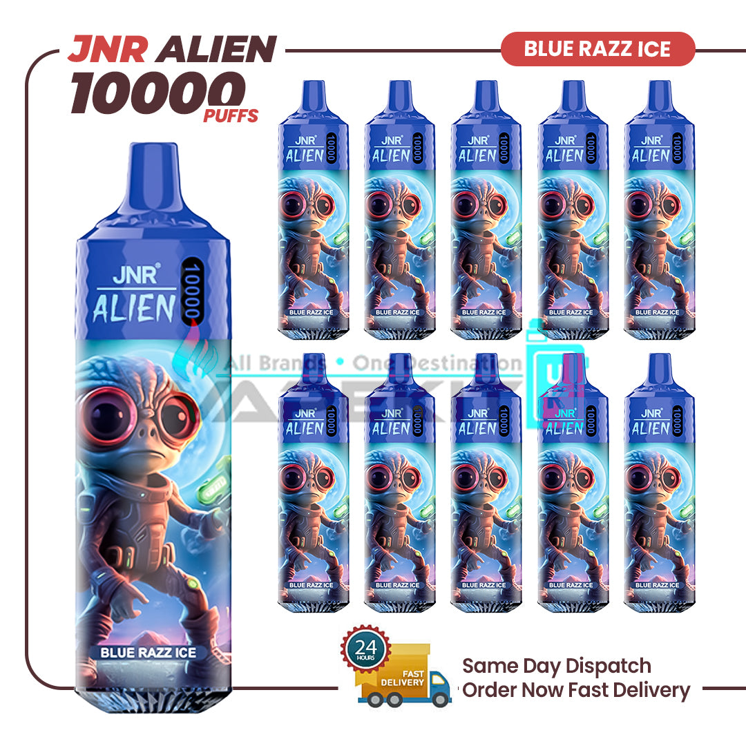 Blue Razz Ice Vape 10000 Puffs Blue Razz Ice JNR Alien 10K Prefilled Vape  MOTI Beast