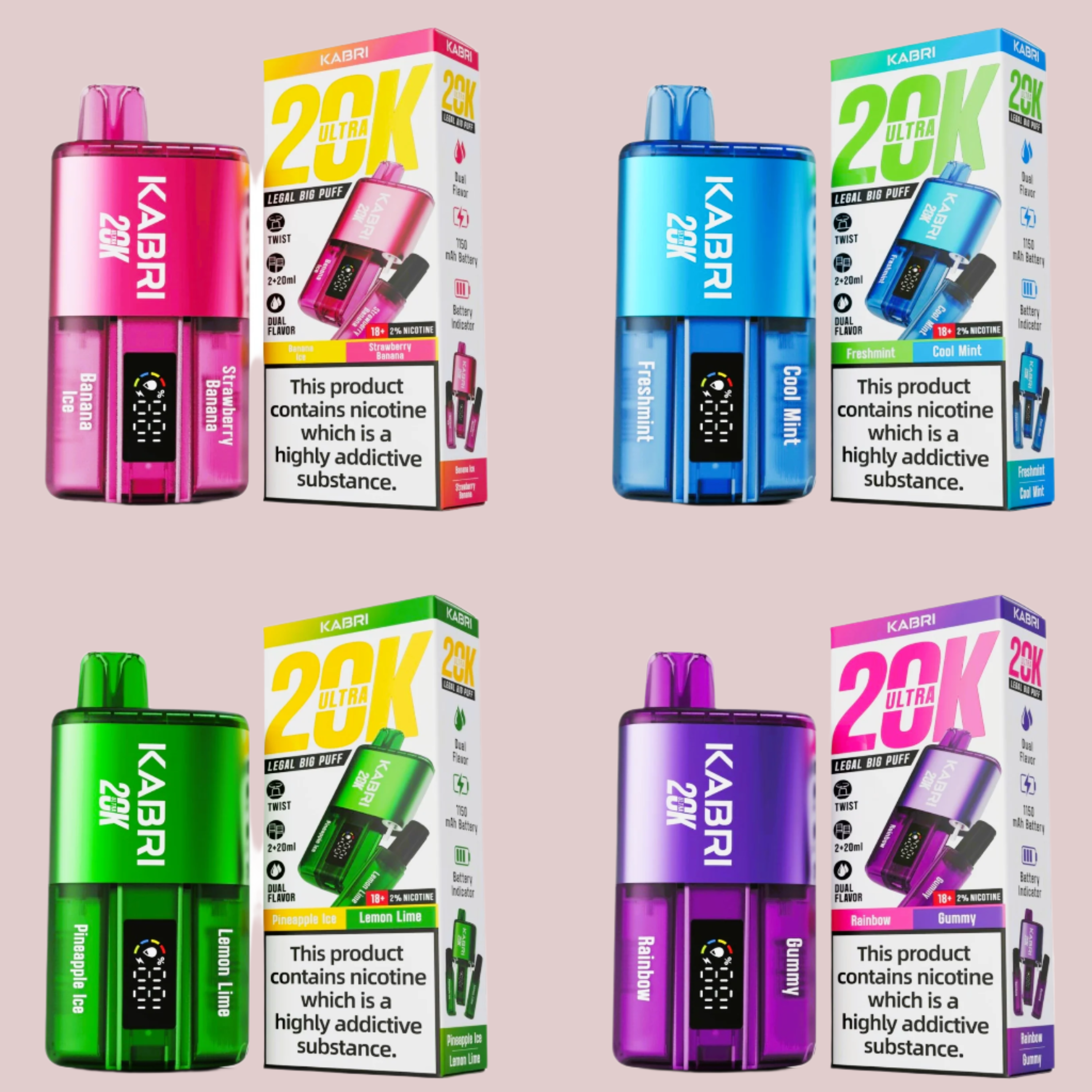 Kabri 20000 Puff Ultra Bar Vape Dual Flavour