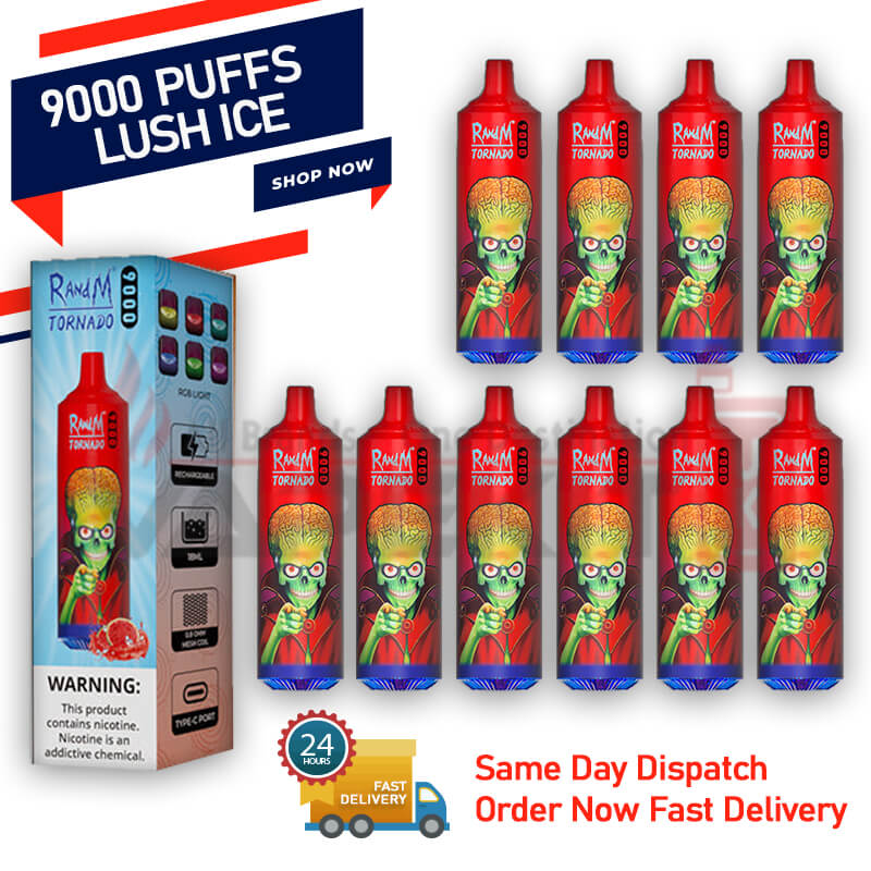 Randm Tornado Lush Ice 9000 Puff Bar 10 Pack- 73.95 Randm Tornado Lush Ice 9000 Puff Bar 10 Pack- 73.95