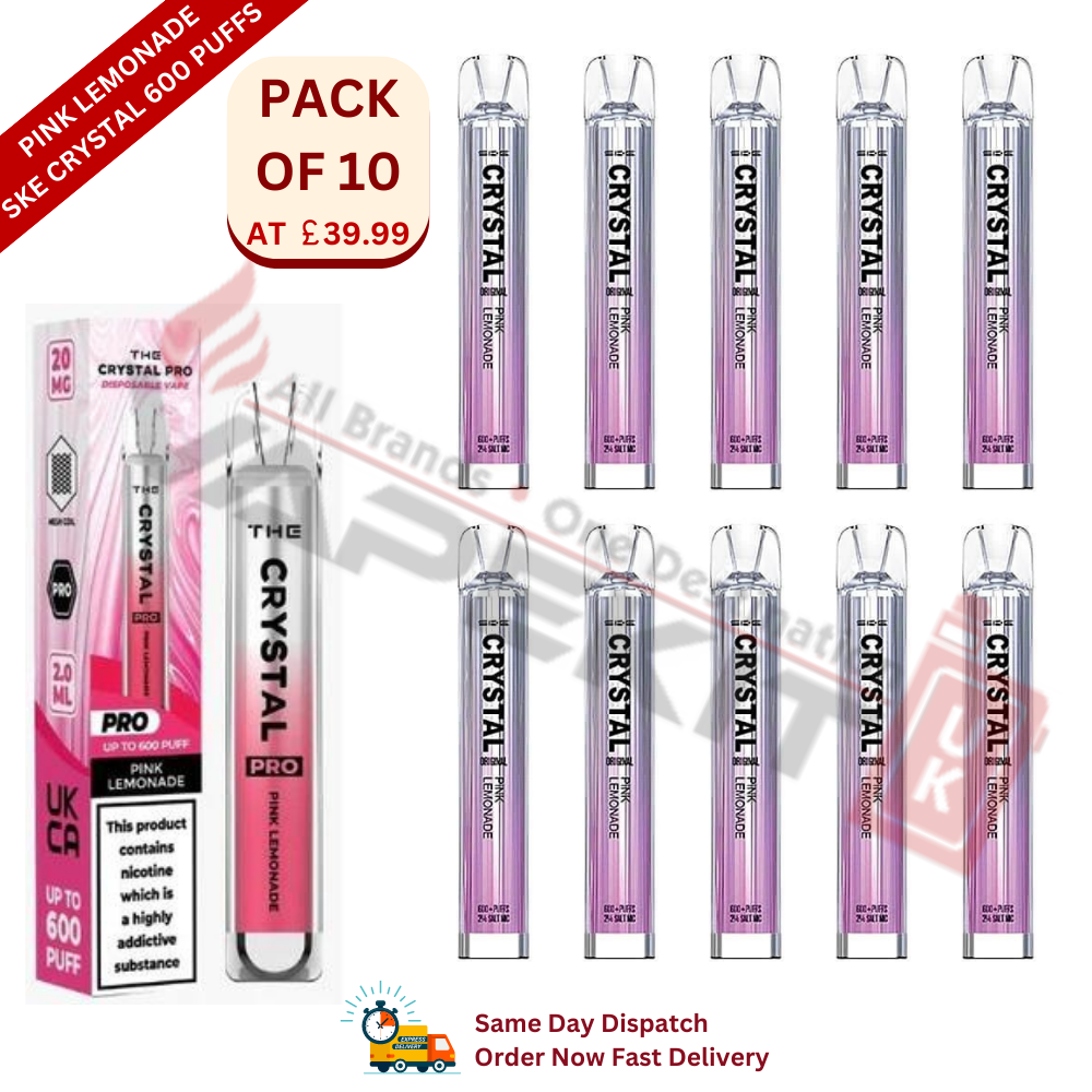 Pink Lemonade SKE Crystal 600 Puffs Prefilled Vape Device 10 Pack Pink Lemonade SKE Crystal 600 Puffs Prefilled Vape Device 10 Pack