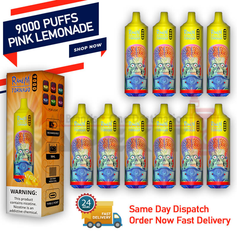 Pink Lemonade Randm Tornado 9000 (10 Pack)-£73.95