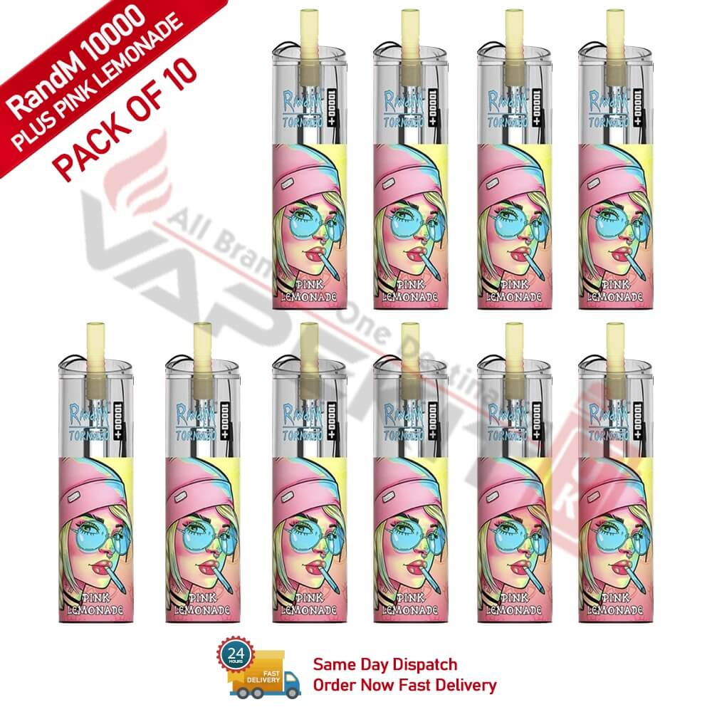 Pink Lemonade Randm Tornado 10k Plus Prefilled (Pack of 10)-94.50 Pink Lemonade Randm Tornado 10k Plus Prefilled (Pack of 10)-94.50
