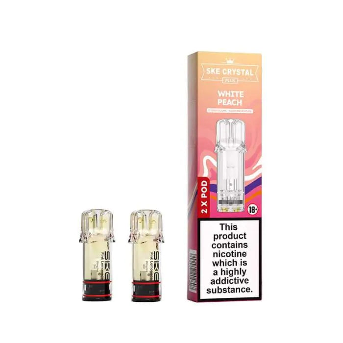 SKE Crystal Plus Prefilled White Peach Vape Pods