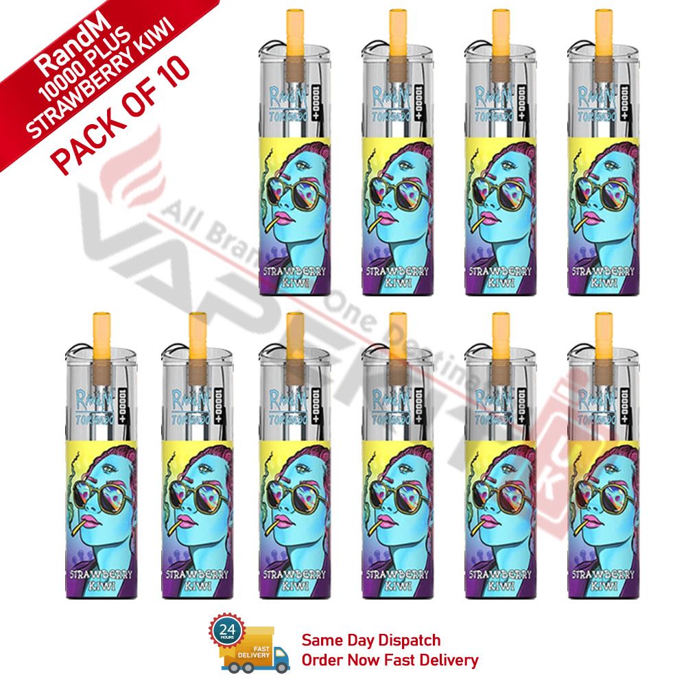 Strawberry Kiwi Randm Tornado 10k Plus Prefilled (PACK OF 10)-94.50 Strawberry Kiwi Randm Tornado 10k Plus Prefilled (PACK OF 10)-94.50