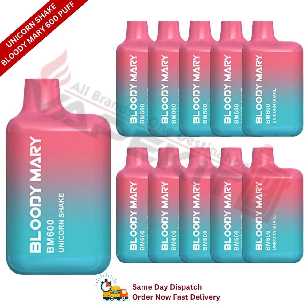 Unicorn Shake Bloody Mary 600 Puff Box of 10 - Vape Store UK | Online Vape Shop | Disposable Vape Store | Ecig UK