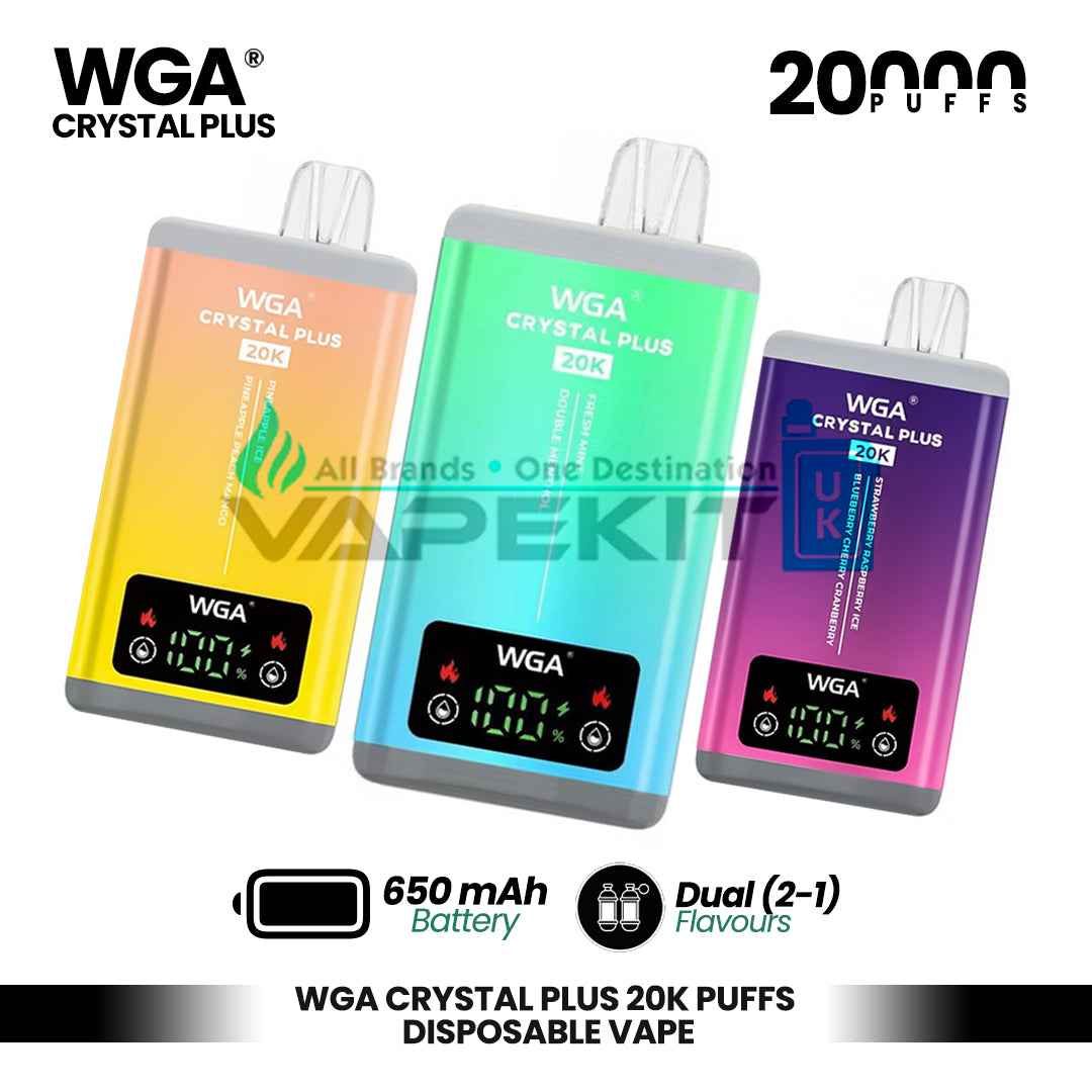zero nicotine rechargeable vape WGA Crystal Plus 20000 Puffs 2-in-1 Rechargeable Disposable Vape 10pcs/pack  Cheap Sale Vapormo.com – vapormo.com main image 0