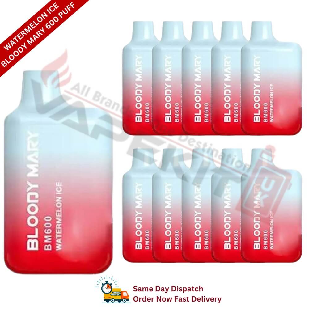 Watermelon Ice Bloody Mary 600 Puff Box of 10 - Vape Store UK | Online Vape Shop | Disposable Vape Store | Ecig UK