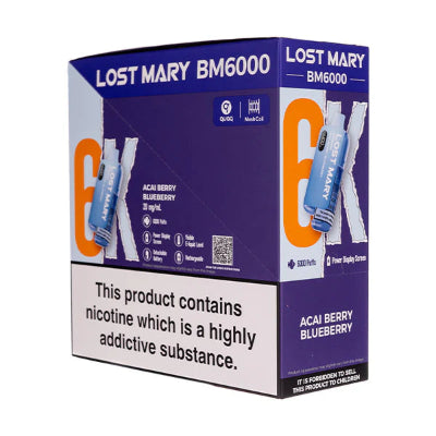 lost mary bm6000 acai berry blueberry Lost Mary BM6000 Prefilled Vape Pack of 5