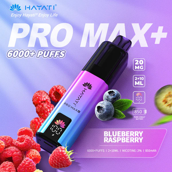 Hayati Pro Max Plus 6000 Puffs Blueberry Raspberry