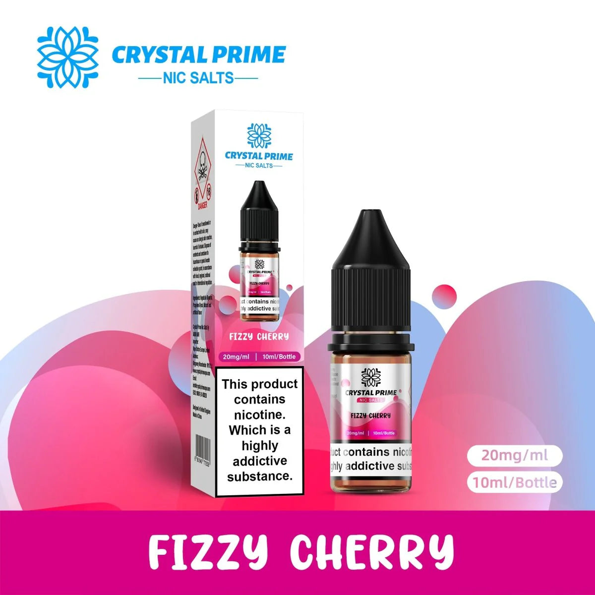 Fizzy Cherry Crystal Prime 7000 Nic Salts 10ml E-liquid Box Of 10