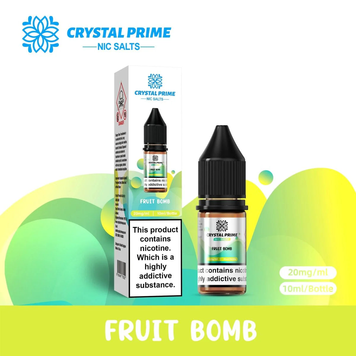 Crystal Prime 7000 Nic Salts 10ml E-liquid Box Of 10 Fruit Bomb