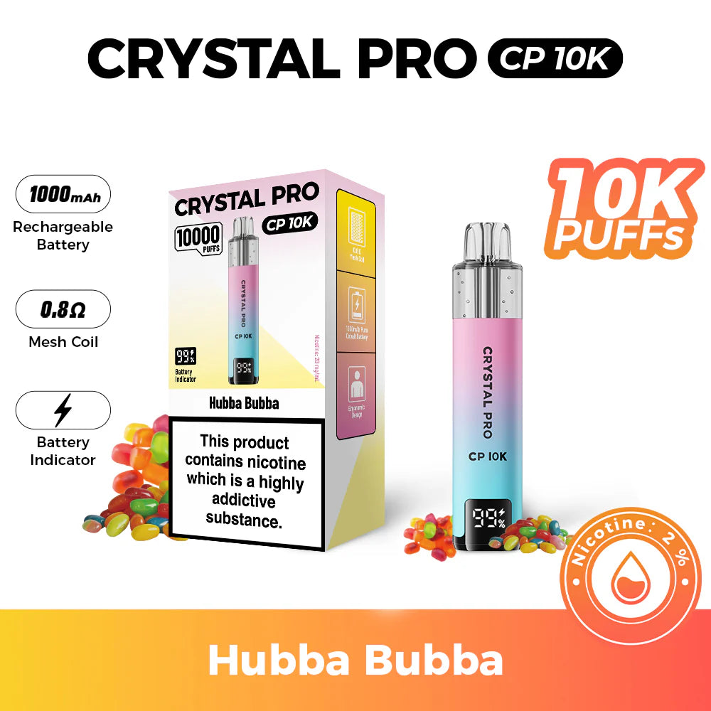 Crystal Pro 10000 (CP 10K) Prefilled Pod Kit Hubba Bubba