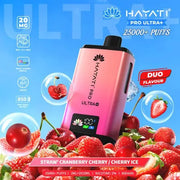 Hayati Pro Ultra Plus 25000 Straw; Cranberry Cherry/ Cherry Ice