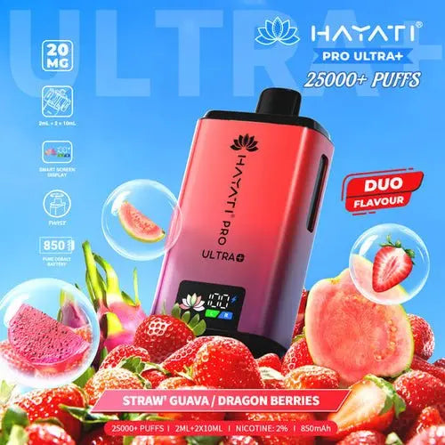 Hayati Pro Ultra Plus 25000 Straw' Guava/ Dragon Berries
