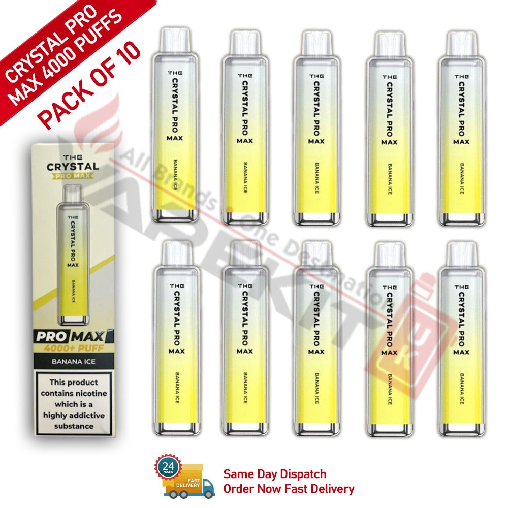Crystal Pro Max Bar 4000 Puffs Banana Ice (Pack of 10)-79.99