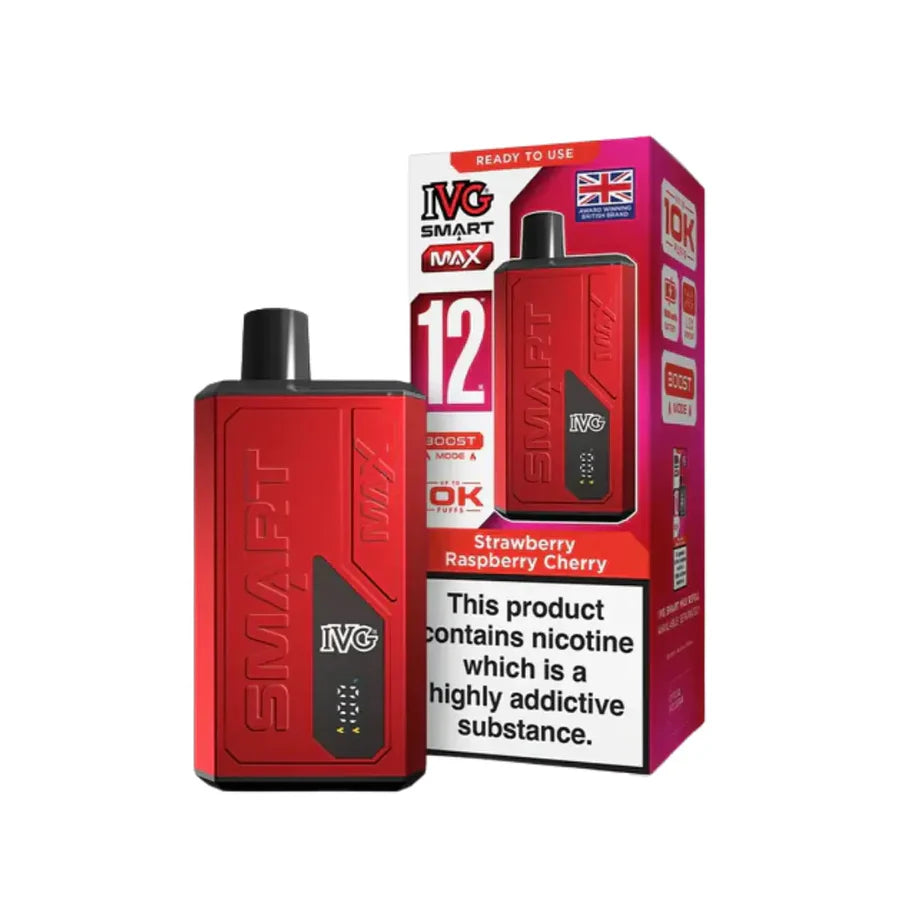 IVG Smart Max 10k Prefilled Pod Vape Kit Strawberry Raspberry Cherry