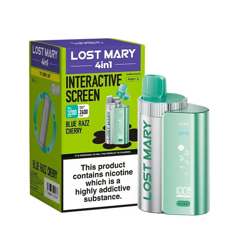 Lost Mary 4-in-1 Prefilled Pod Vape Kit Blue Razz Cherry