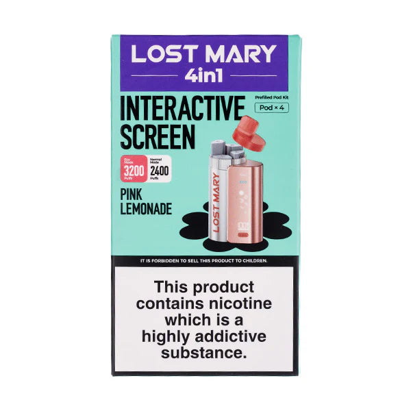 Lost Mary 4-in-1 Prefilled Pod Vape Kit Pink Lemonade