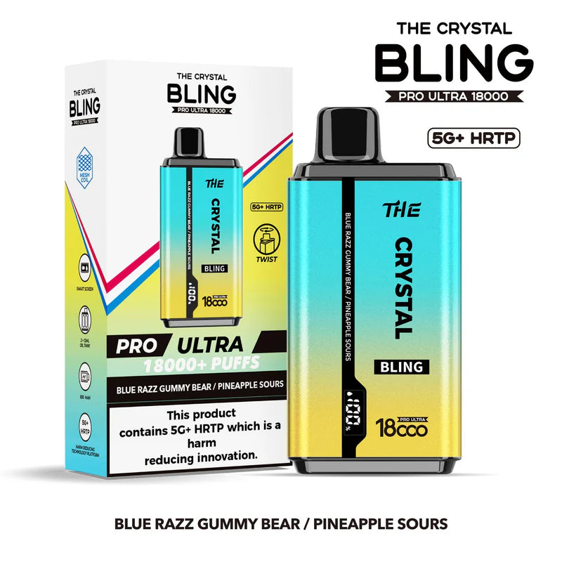 Crystal Bling 18000 Pro Ultra Puffs Prefilled Vape - Buy box of 5 now!