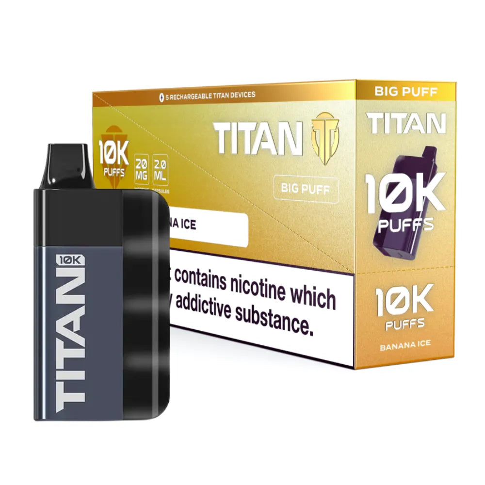 Titan 10K Box of 5 Rechargeable Prefilled Vape