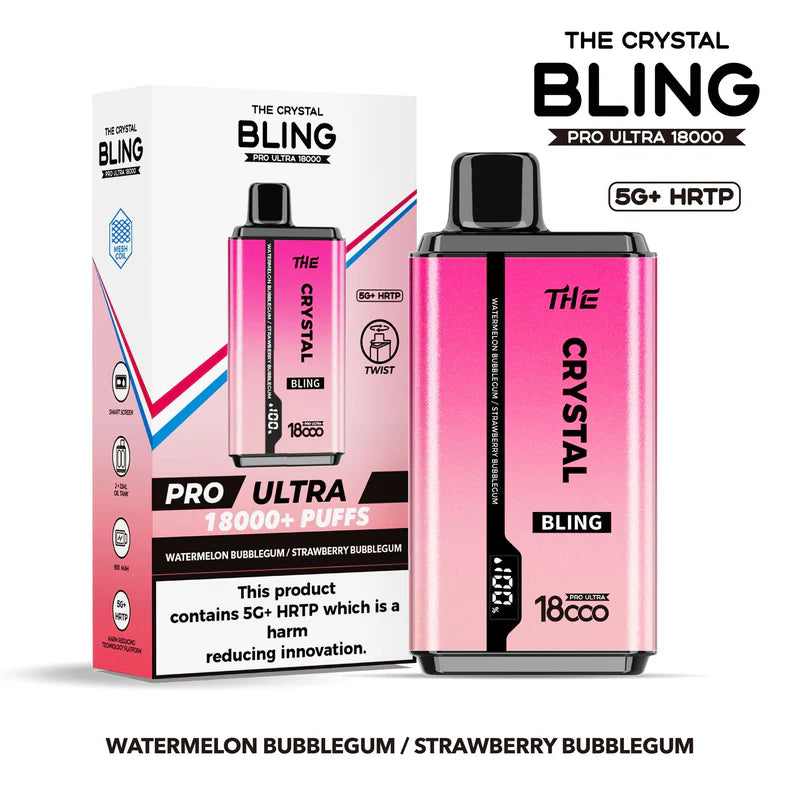 Crystal Bling 18000 Pro Ultra Puffs Prefilled Vape - Buy box of 5 now!