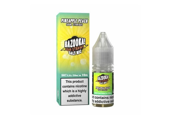 PINEAPPLE PEACH (SOUR STRAWS) 10ML NIC SALT BAZOOKA - Vape Store UK | Online Vape Shop | Disposable Vape Store | Ecig UK