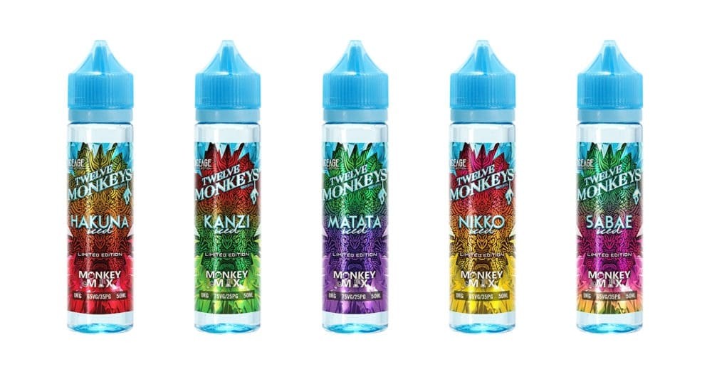 Twelve 12 Monkeys Limited Edition 60ml short fill E Liquid 0mg 3mg vape juice - Vapkituk