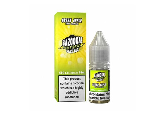 GREEN APPLE (SOUR STRAWS) 10ML NIC SALT BAZOOKA - Vape Store UK | Online Vape Shop | Disposable Vape Store | Ecig UK