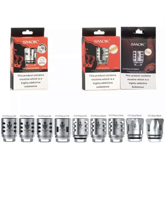 SMOK TFV12 PRINCE Coils | Q4 | M4 | X6 | T10 | DUAL, TRIPLE, MAX MESH | P-Tank COILS - Vape Store UK | Online Vape Shop | Disposable Vape Store | Ecig UK