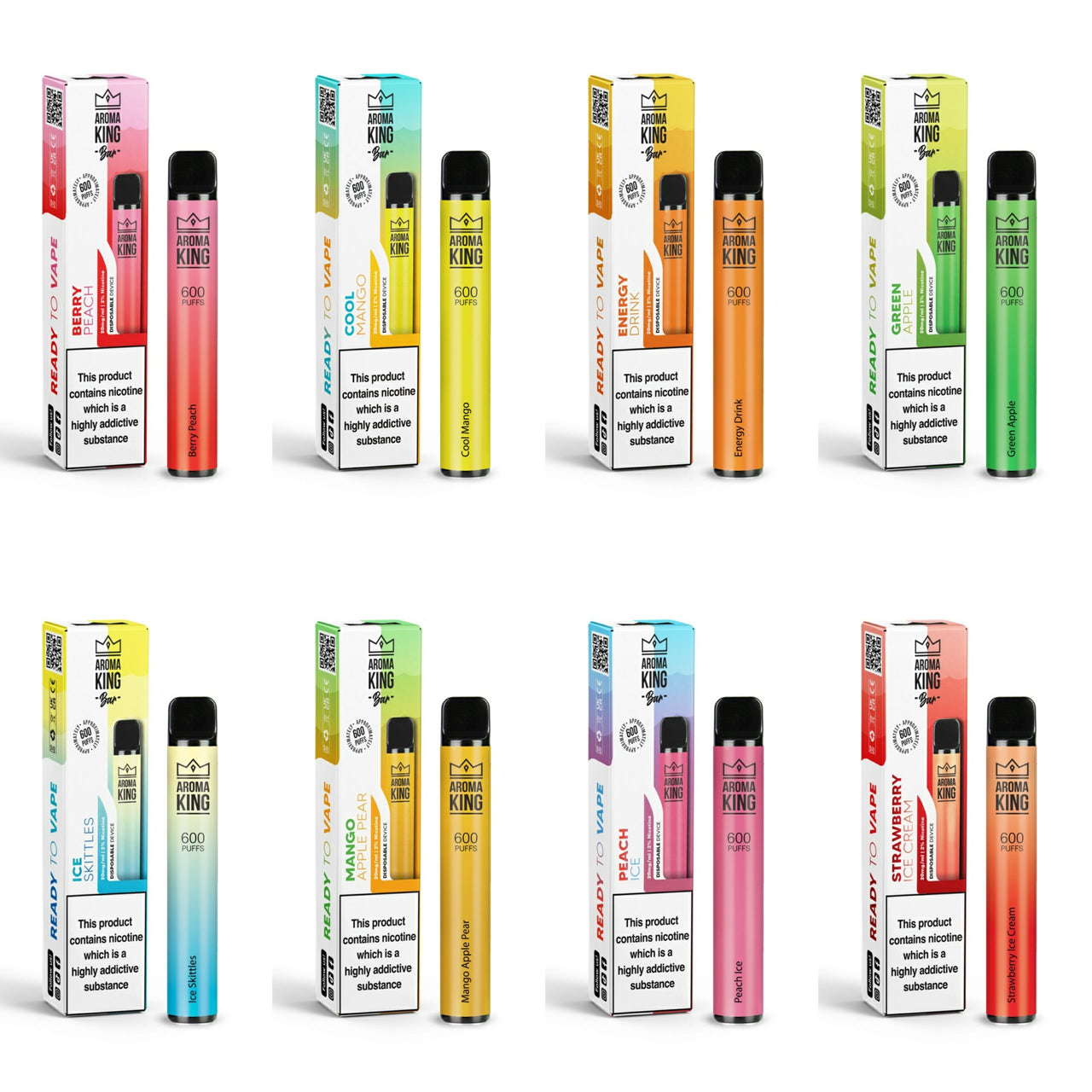 AROMA KING 600 DISPOSABLE VAPE 0MG NO NICOTINE