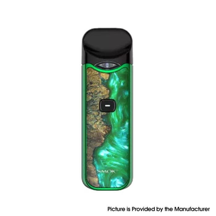authentic-smoktech-smok-nord-1100mah-pod-system-starter-kit-green-stabilizing-wood-06ohm-14ohm-3ml