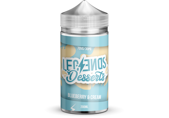 BLUEBERRY & CREAM (DESSERTS) 200ML E LIQUID BY LEGENDS PGVG 30/70