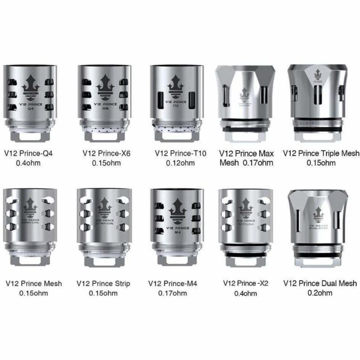 SMOK TFV12 PRINCE Coils | Q4 | M4 | X6 | T10 | DUAL, TRIPLE, MAX MESH | P-Tank COILS - Vape Store UK | Online Vape Shop | Disposable Vape Store | Ecig UK