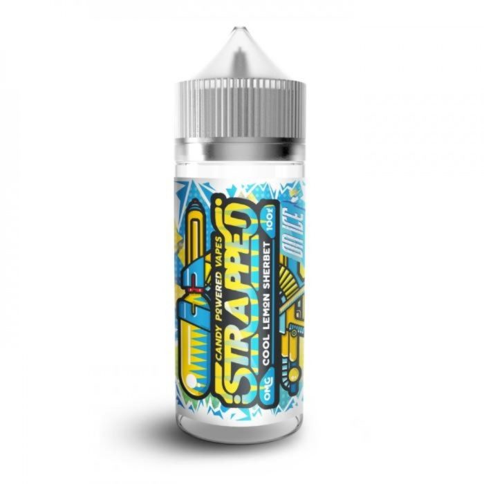 Strapped Cool Lemon Sherbet on ICE E-Liquid 100ml - Vape Store UK | Online Vape Shop | Disposable Vape Store | Ecig UK
