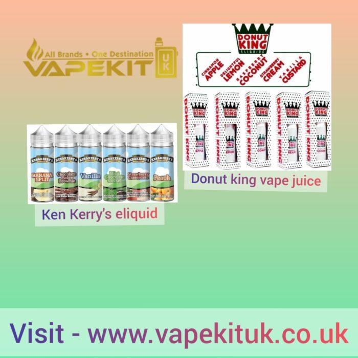 Get Irresistible Vaping Flavours with Eliquids from Donut King and Ken Kerrys - Vape Store UK | Online Vape Shop | Disposable Vape Store | Ecig UK