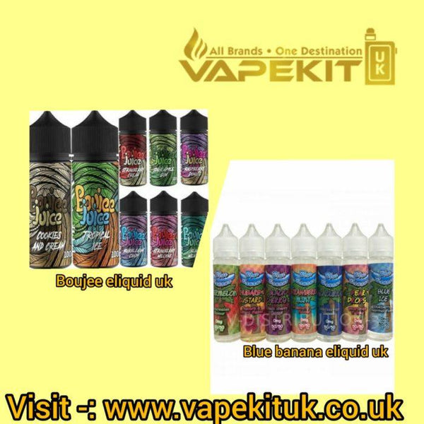 Enjoy some of the great flavoured eliquids from Boujee and Blue Banana to ultimate vaping experience