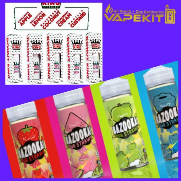 Get maximum vaping enjoyment with eliquids from Bazooka and Donut King in the UK